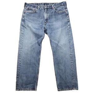 Vintage Levi's 505 Regular Fit Jeans Mens 40x29 Leather Tagged Blue Denim Cotton